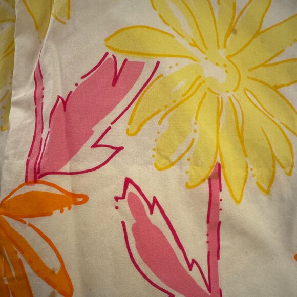 Lilly Pulitzer Floral Sundress Sz 4 Strapless Mini Orange Pink White Party FLAW - Picture 9 of 9